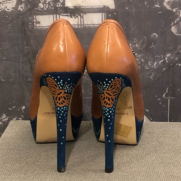 Butterfly Accented 6inch Leather Heels - Picture 4 of 7